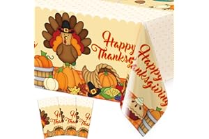 Fancy Land Thanksgiving Tablecloths 3 Pack Happy Thanksgiving Fall Table Cover Harvest Disposable Party Decorations 54 x 108
