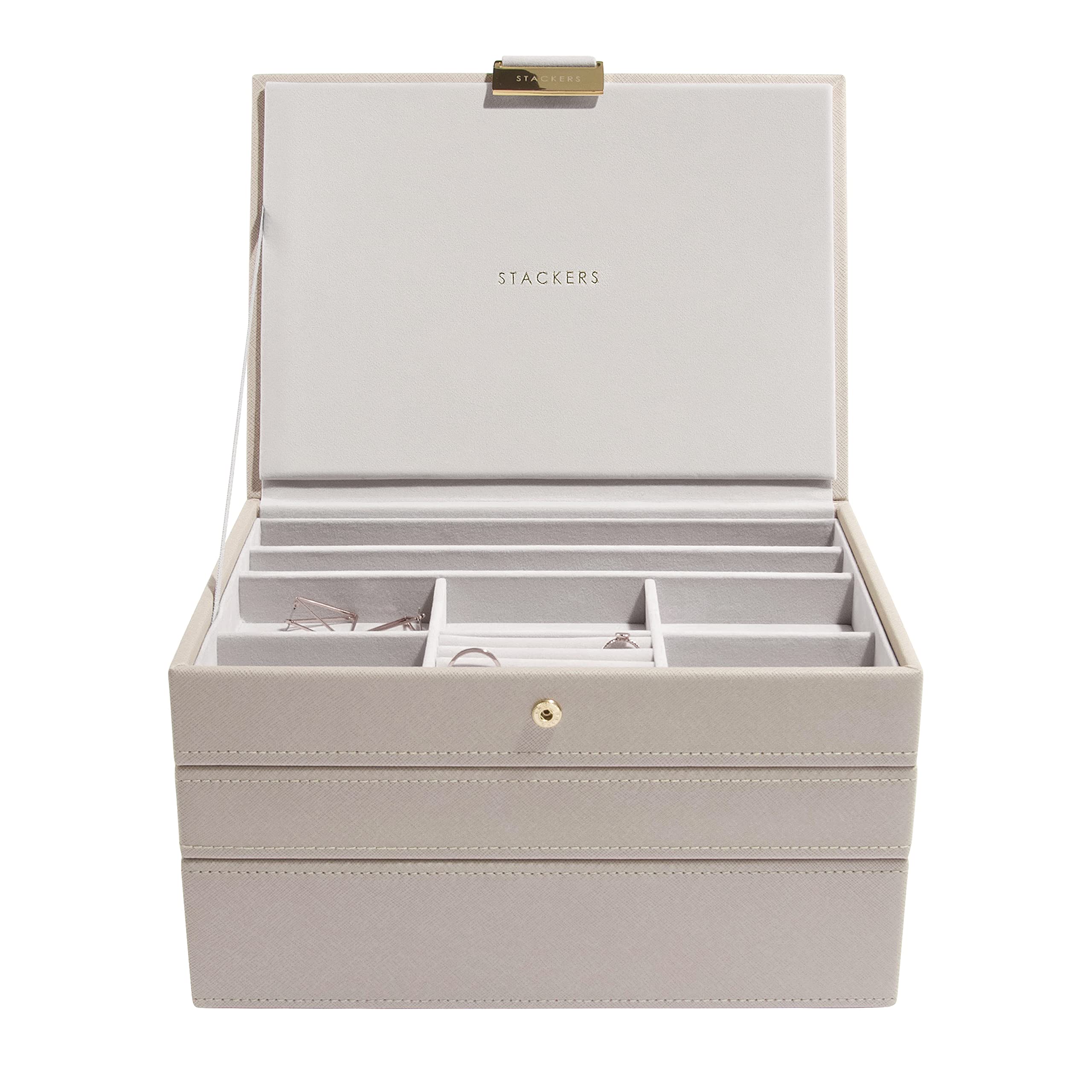 Stackers Taupe Classic Medium Jewellery Box - Set of 3