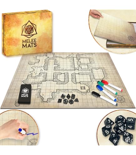 Chessex Tapis de jeu – Tapis : 2,5 cm carré 2 faces noir/gris Megamat (deux couleurs mat) – lisse et résistant – Compatible avec les jeux de rôle de table – Accessoires