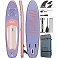 UPWELL 11'2”/11'/10'8”/10'6”/10'2” Inflatable Stand Up Paddle Board with sup Accessories Including Backpack, Repairing Kits, Non-Slip Deck, Leash, 3 Fins, Paddle and Hand Pump