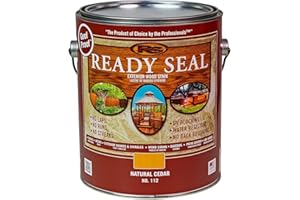 NORKAN Ready Seal Stain & Sealer for Wood, Outdoor Deck and Fence - All-in-One Exterior Wood Stain and Waterproofing Sealant – Easy to Apply, No Back Brushing Needed, UV Protection - 1 Gallon, Natural Cedar