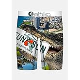 Ethika Men’s Boxer Brief, Knee Length, 4-Way Stretch Performance Underwear with Graphic Prints - Florida Man