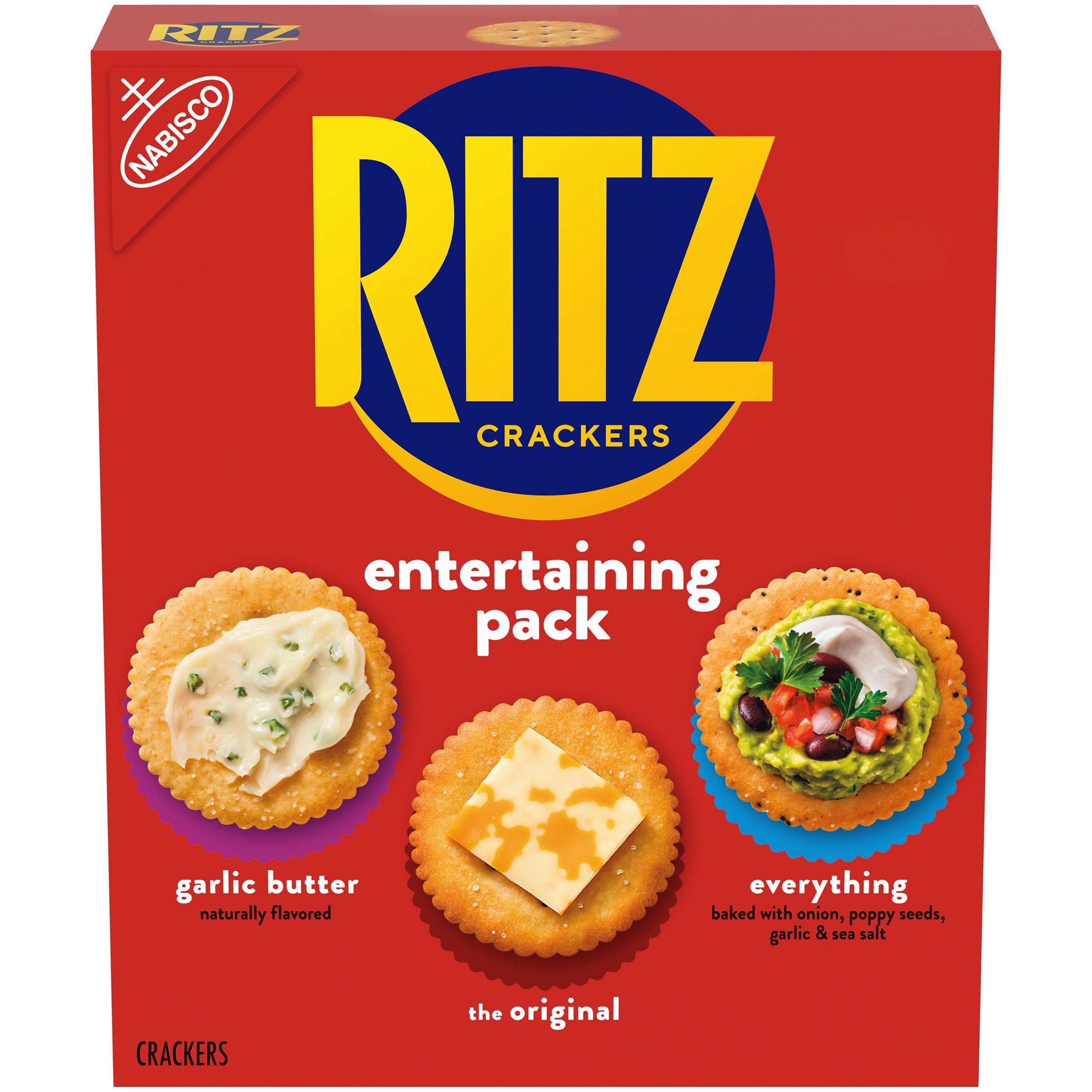 Photo 1 of  PACK OF 3 BB 09.15.25 RITZ Crackers Entertaining Variety Pack with Original, Everything, and Garlic Butter Crackers, Snacks for Kids and Adults, Party Snacks, 10.3 oz