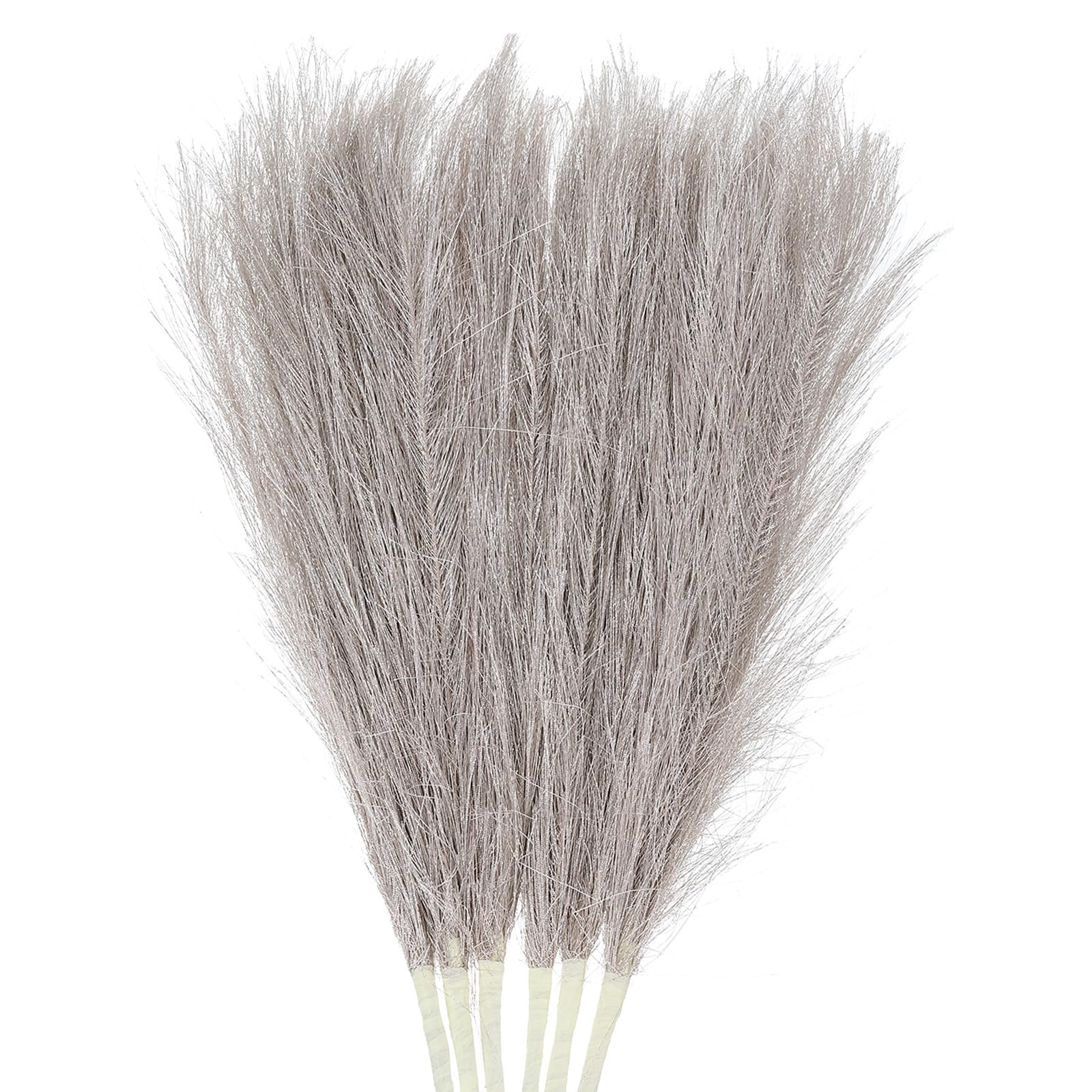 Uxcell 3Pcs Pampas Faux Grass Small 45cm/17.7" Fake Fluffy Pampas Artificial Grass 7 Branches Artificial Vase Filler for Home Office Vase Wedding Decoration Champagne