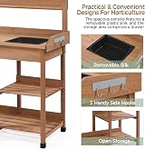 Yaheetech Garden Potting Table Wood Potting Bench Removable Sink Brown view 5