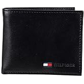 Tommy Hilfiger Men’s Leather Bifold Wallet Slim RFID Blocking Travel Wallet for Everyday Use