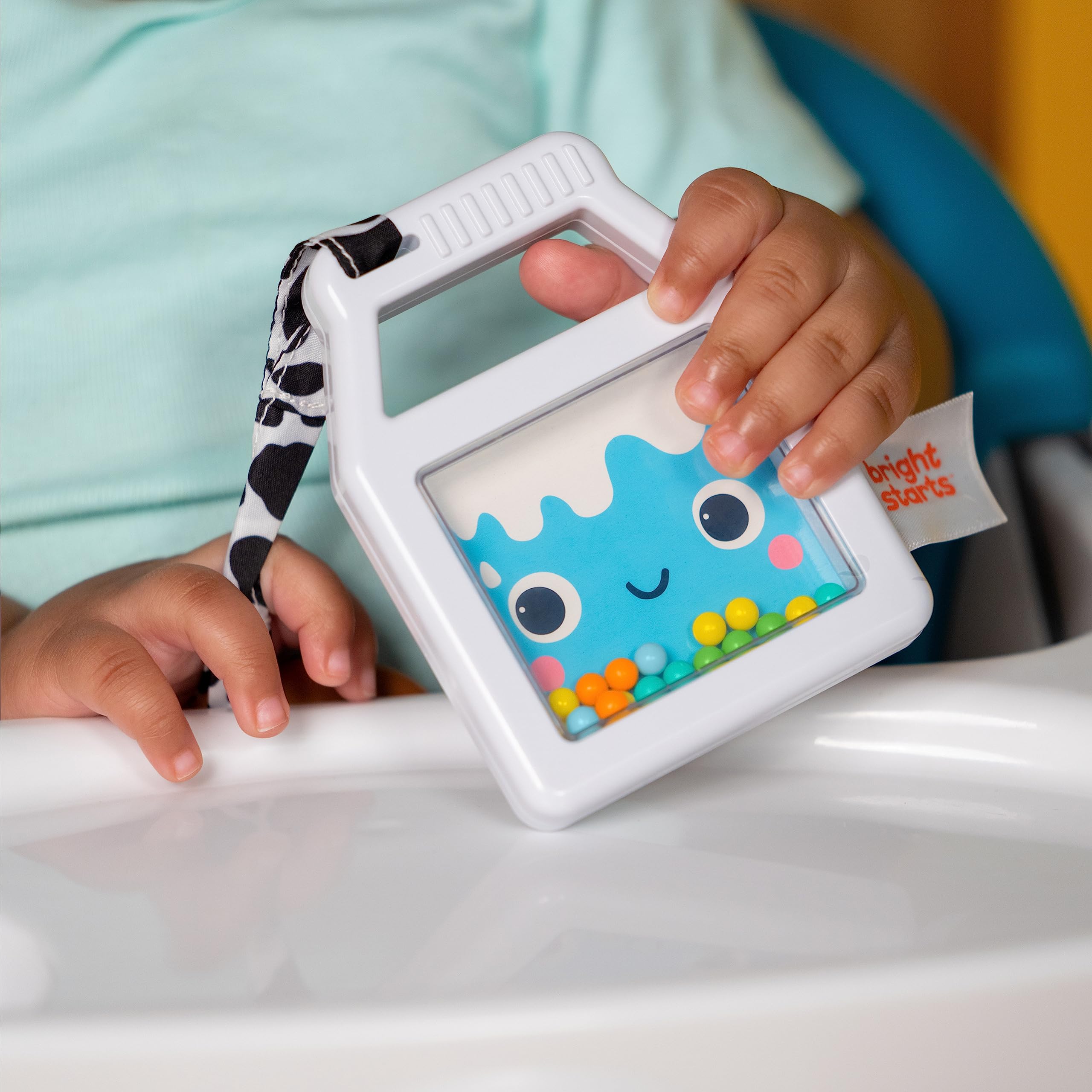 Bright Starts Cookies & Teethe 2-in-1 Rattle and Teether Activity Toy, Soothe Sore Gums, Entertain Baby with Rattle Toy, Unisex, 3 Months+