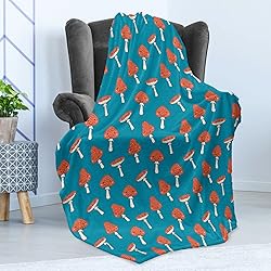 Ambesonne Cartoon Throw Blanket, Happy Smiling