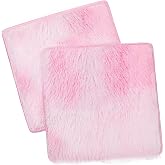 2Pcs Tie-dye Pink Locker Accessories Rug for Middle High School Girls, 12'' | Cosweet Locker Decor, Anti Slip Square Fluffy Faux Fur Rug, Area Carpet, Aesthetic Nail Photography Props