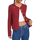 Cakulo Womens Cropped Cardigan Sweaters Lightweight Open Front Knit Cardigans Fall Outfits Fashion Clothes 2025