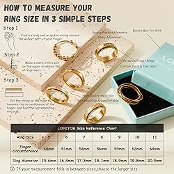 LOFITOR Gold Fidget Rings for Anxiety 6pcs