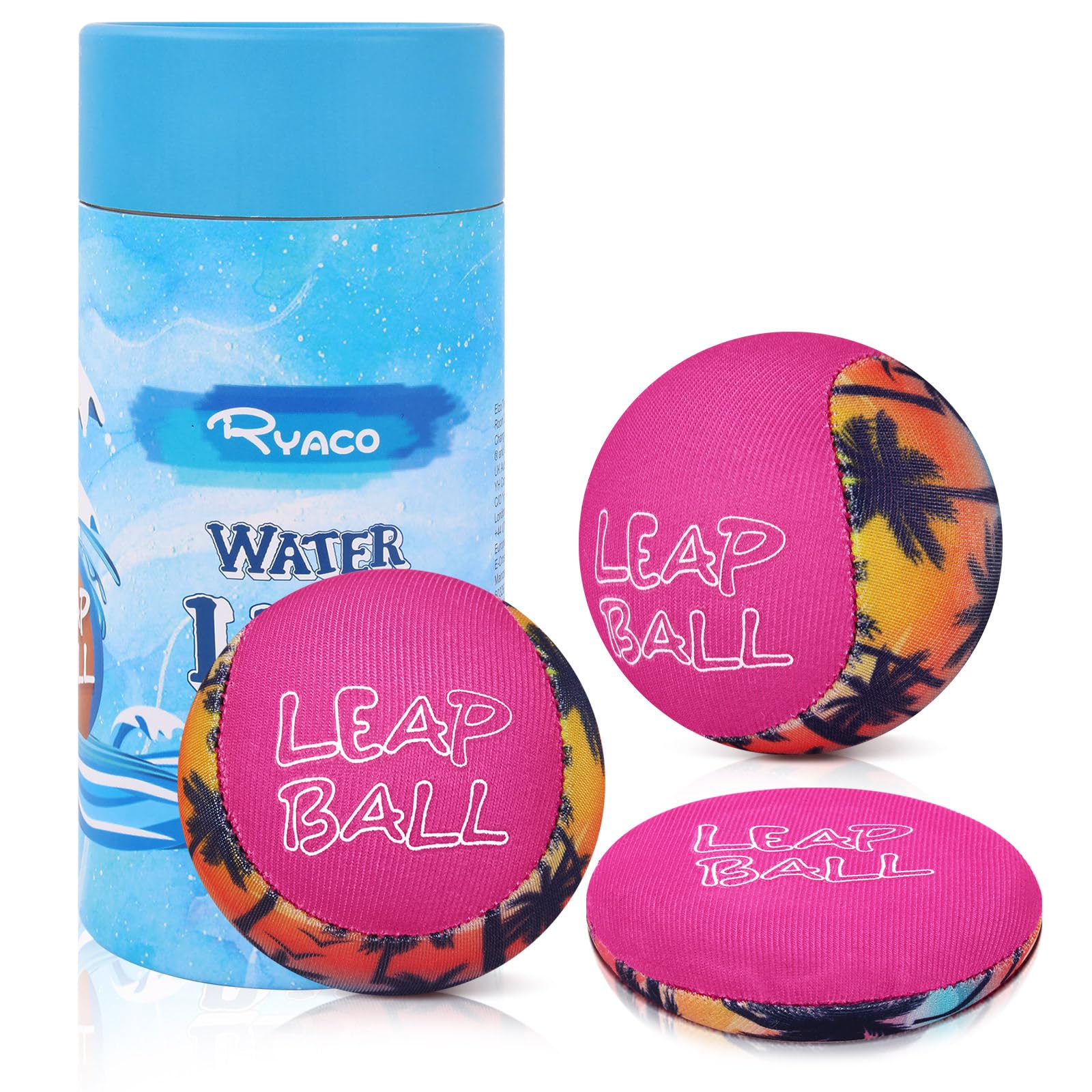 Photo 1 of RYACO Leap Ball Water Skipping Pool Balls - 3 Pack Bouncing Beach for All Ages - Extreme Bathing Fun with Your Friends & Family at The Beach, Pool, River or Lake