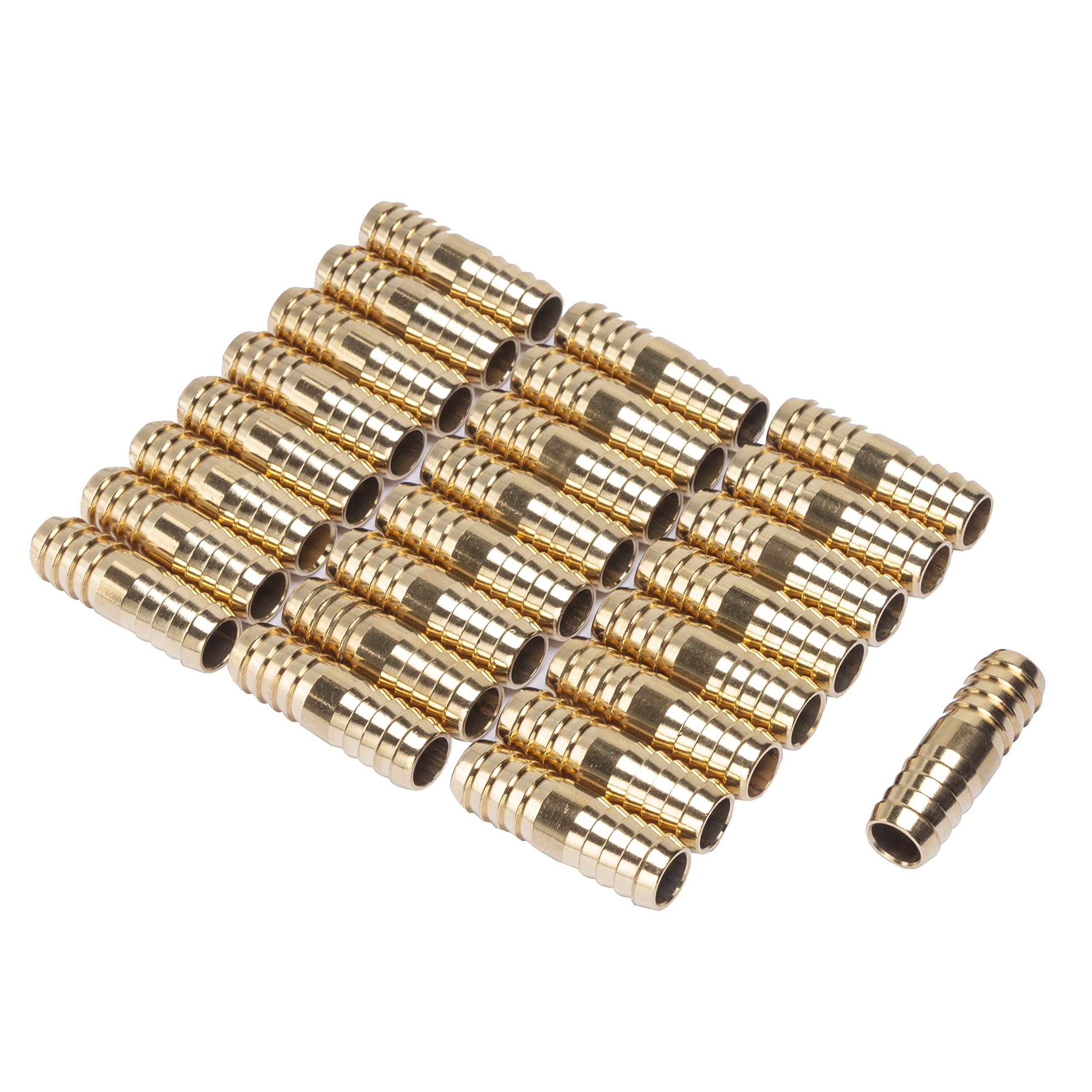 LTWFITTING Brass Barb Splicer Mender 12mm ID Hose Fitting Air Water Fuel Hose Joiner (Pack of 25)