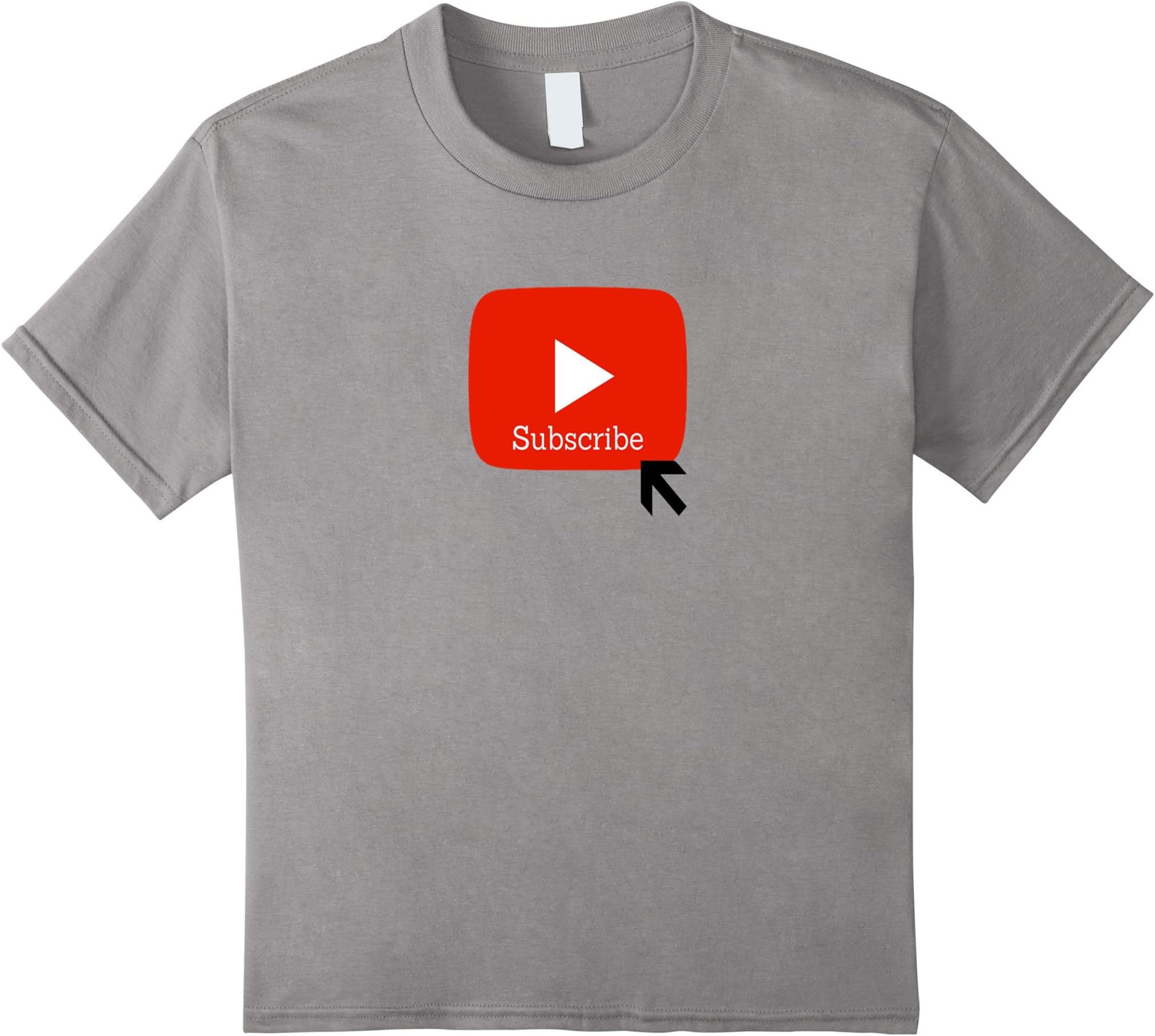 Kids Subscribe Play Button T-shirt 12 Slate