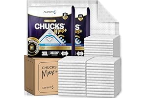 CURERA Chucks MAX+ Hospital Bed Pads Disposable Adult 36 x 36 Soft & Breathable Incontinence Pads - XXX-Large Chux Pee Pads for Elderly Adults - Extra Heavy Duty Absorbency Underpads [10x4-Packs = 40]