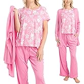 MUK LUKS 3 Piece Women's Pajamas - Anything Sleep and Lounge Set, Matching Long Sleeve Cardigan, Conjunto de Pijama