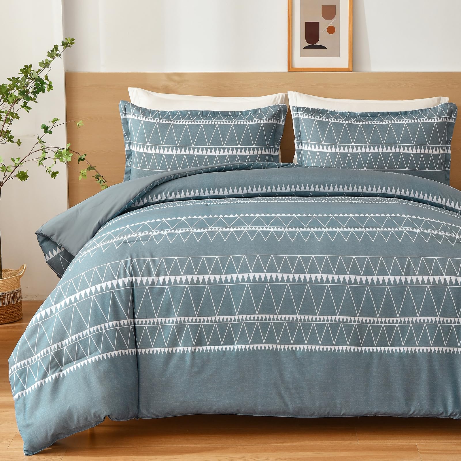 Set Di Biancheria Da Letto Queen Size WONGS BEDDING In Microfibra - 5 Pezzi: Piumone, Lenzuolo Con Angoli, Lenzuolo Piano E Federe. Morbido E Caldo.