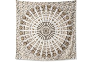 Furnishful Finesse Mandala Peacock Tapestry Boho Wall Hanging Tapestries Indian Wall Cloth Tapestry for Living Room Bedroom a