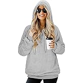 TBONTB Hoodies for Women Fuzzy Oversized Sweatshirt Zip Up Fleece Pullover Fluffy Sherpa with Pockets