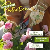 HANDLANDY Gardening Gloves for Women Deerskin Leather Breathable Medium view 3
