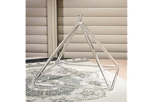 TOPFUND 20" Clear Crystal Singing Pyramid Sound Therapy Instrument with Quartz Suede Mallet
