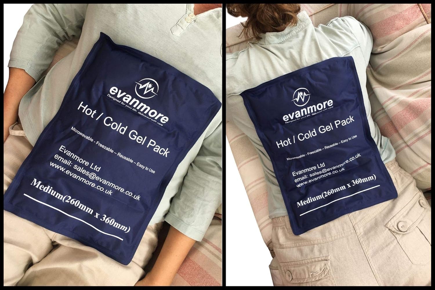 Extra Large Reusable Hot Cold Gel Pack, Evanmore XL Easy to use Flexible Long Lasting - Image 4
