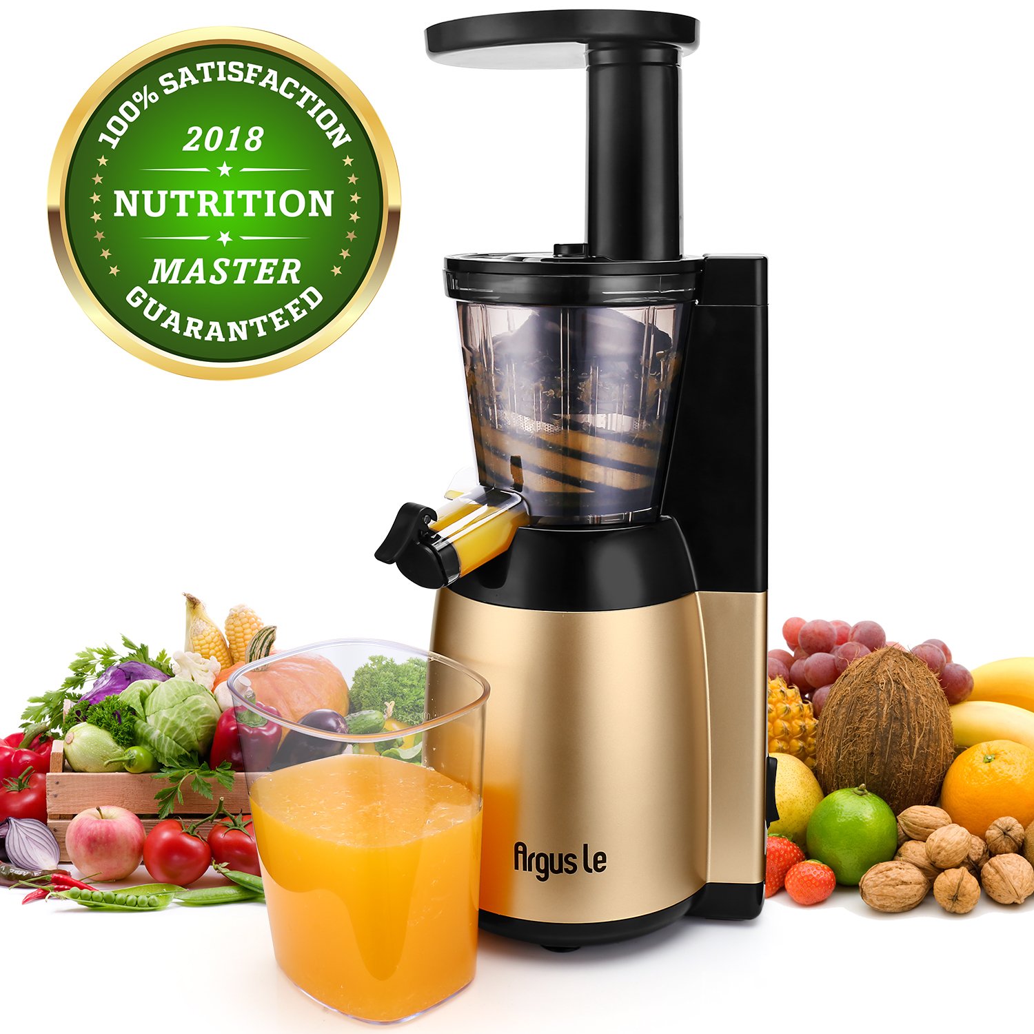 Argus Le Slow Juicer Machine, Easy to Clean Masticating Extractor