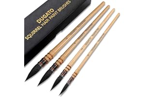 DUGATO Professional Watercolor Paint Brushes, Round Squirrel Hair Paint Brush Set for Art Painting, Gouache, Fine Detailing, Acrylic, Gouache, Oil (4 Brushes)