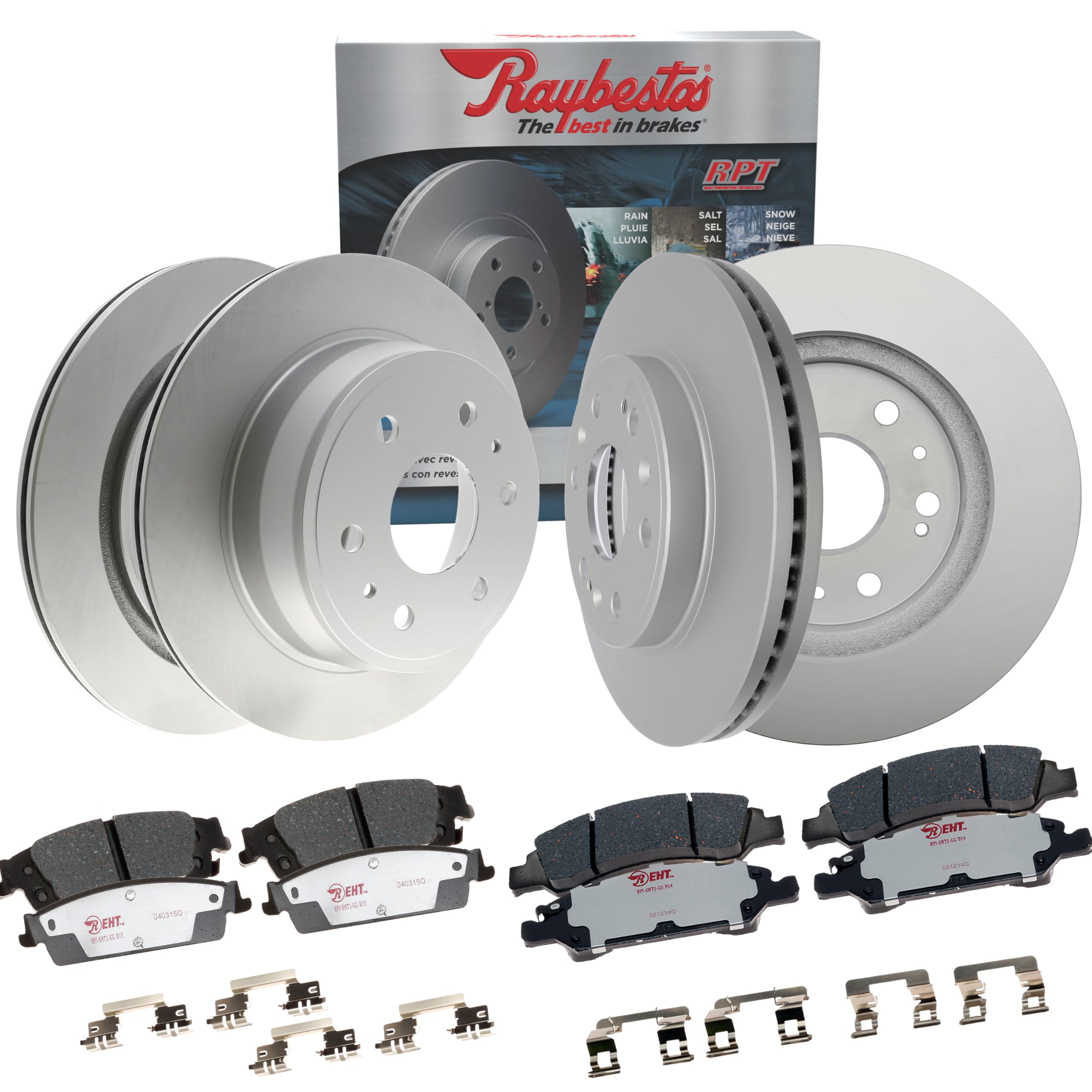 Photo 1 of Raybestos Element3 E3V50003 Automotive Replacement Brake Kit for Front and Rear Coated Rotors and Hybrid Brake Pads for Escalade/ESV, Silverado 1500/Suburban, Sierra 1500/Yukon