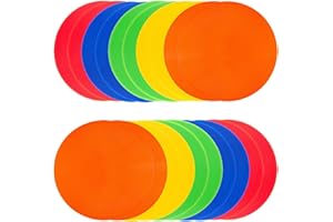 LZKIB 6/9 Inch 5 Colors Spot Markers Rubber Floor Dots Non Slip Agility Markers Flat Field Cones for PE Gym Classes, Classroom Activities and Games, Soccer Basketball Sports Speed Agility Training