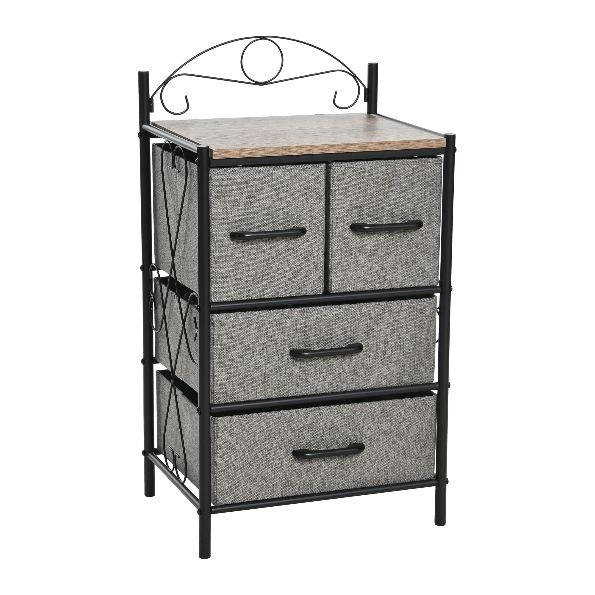 Photo 1 of *** PARTIAL SET/ MISSING DRAWERS*** Household Essentials Victorian Style 4-Drawer Storage Organizer Unit, Black and Grey