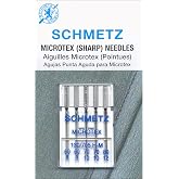 Euro-Notions 1839 Microtex Sharp Machine Needles, Size 8/60, 10/70, 12/80, 5-Needles