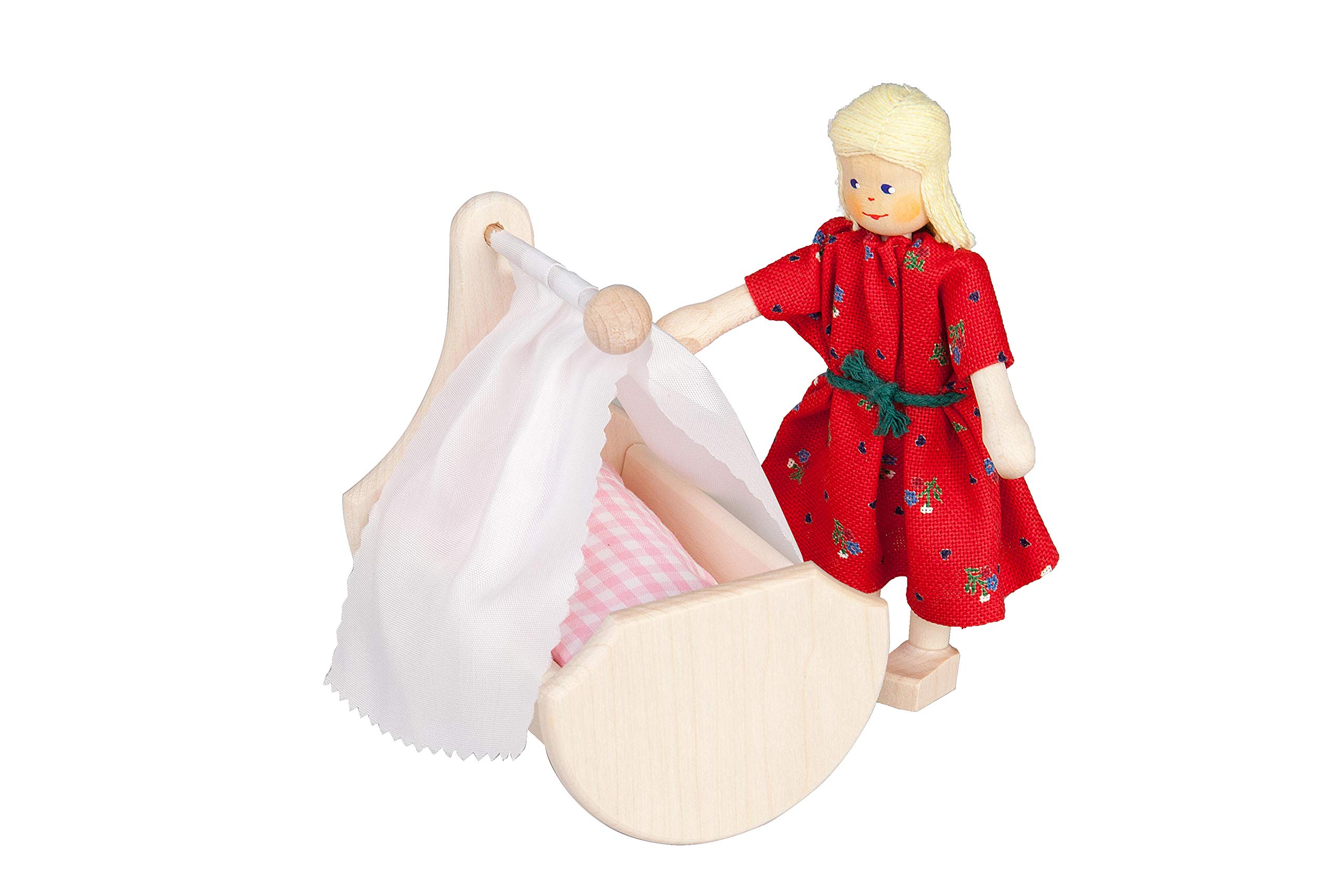 Rulke Rulke22263 Rustic Cradle with Pillow and Curtain