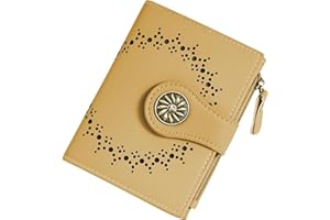 Tipmile Small Wallets Woman Leather Bifold RFID Blocking Card Holder Wallet with Zipper Coin Pocket