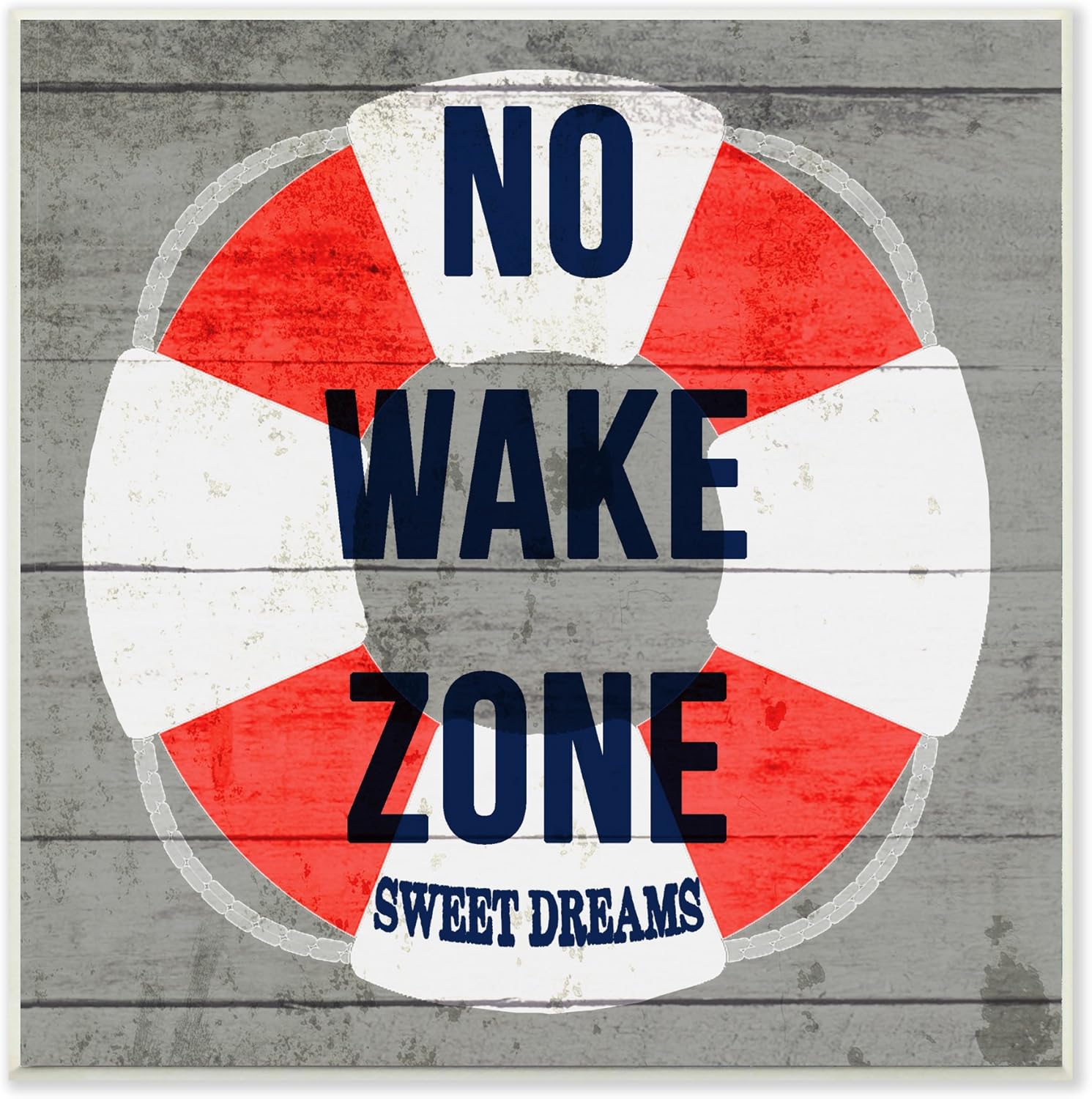 Paintings - The Stupell Home Decor Collection No Wake Zone Life Raft Wall Plaque Art, 12 x 0.5 x 12, Proudly Made in USA