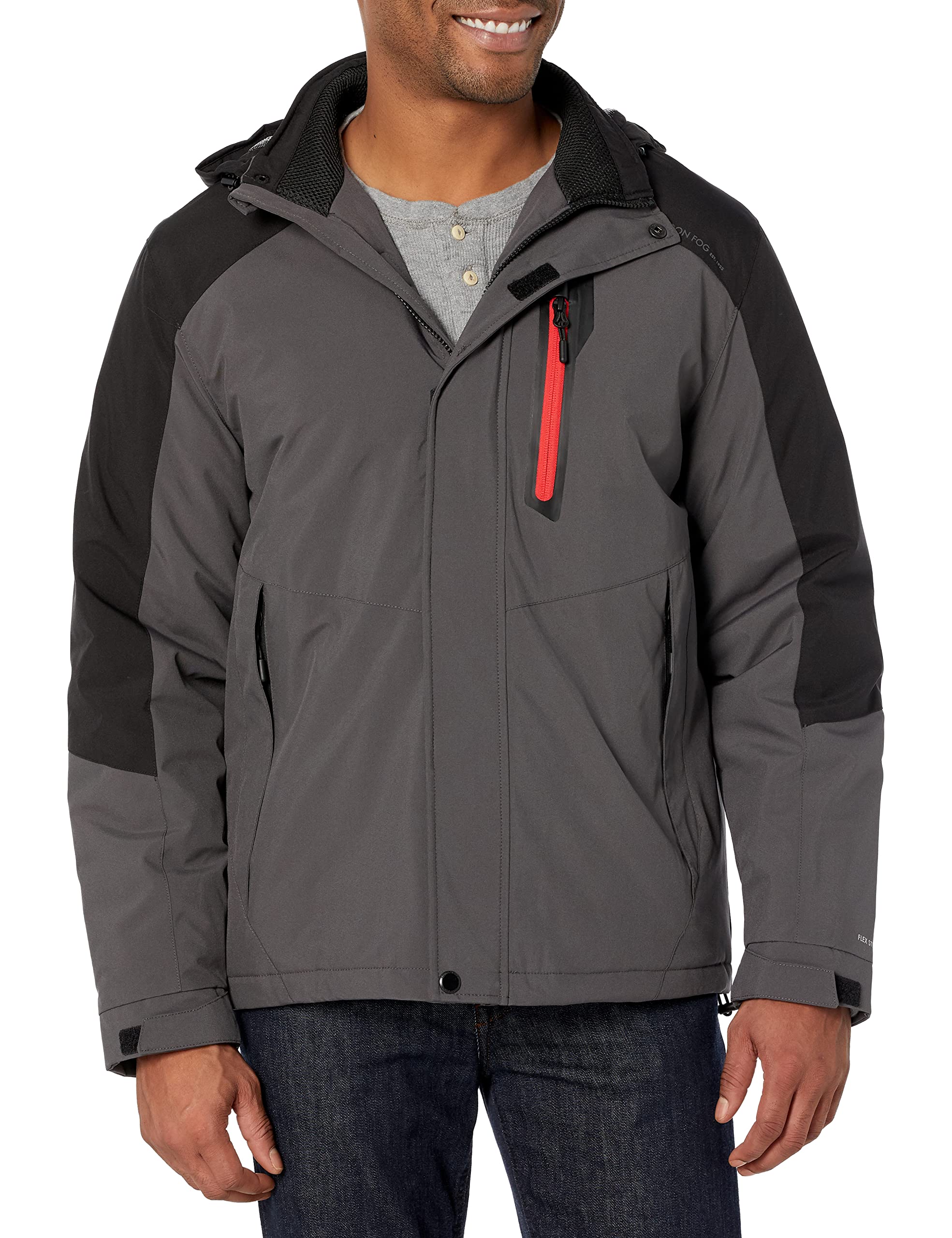 Photo 1 of London Fog Men's Active Colorblock Jacket, Black, Extra Large