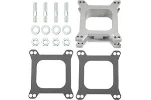 uxcell Carb Spacers 2" Tall Aluminum Alloy Open 4 Brl Square Flange Carb Carburetor Spacer with Gasket for Edelbrock 1 Set
