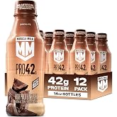 Muscle Milk Pro High Protein Shake, Chocolate, 14 fl oz Bottles, (12 Pack) | Ultra-Filtered Milk, 42g Protein, 4g Sugar, 250 Calories, No Artificial Flavors, No Artificial Sweeteners, No Added Colors