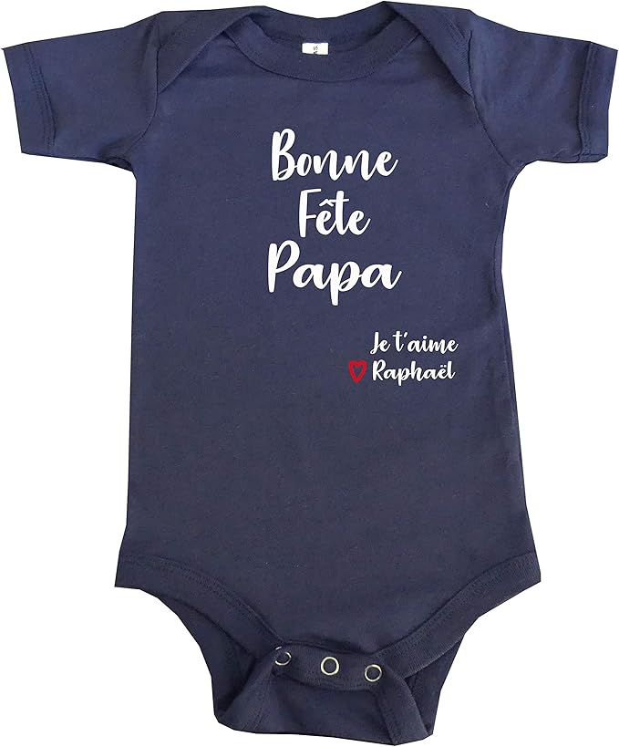 Dstny Body Bebe Bonne Fete Papa Je Taime Prenom A Personnaliser Bodys Et Combinaisons Bebe Puericulture Ranchofenix Com Br