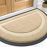 OLANLY Half Circle Door Mat Indoor Outdoor Entrance Welcome, Waterproof All-Season, All-Weather Doormat, Sturdy Natural Rubbe