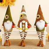 MWDJPXY Christmas Decorations Fall Decor 3PCS Fall Pumpkin Gnomes Plush for Christmas Day Gift, Fall Decorations for Home, Fall Leaves and Dangle Legs Gnomes for Fall Table Ornaments