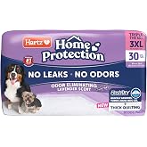Hartz Home Protection Lavender Scent Odor Eliminating Dog Pads, 3XL, 30ct | Thicker Quilted, Super Absorbent, Quick Drying, No Leaks, No Odors, FlashDry Technology