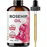 Premium Nature Rosehip Oil For Face for Women, Rosehip Seed Pure Cold Pressed Unrefined For Hair and Nails Skin Care Moisturizer, Rose Hips Face Oils and Serums 4oz