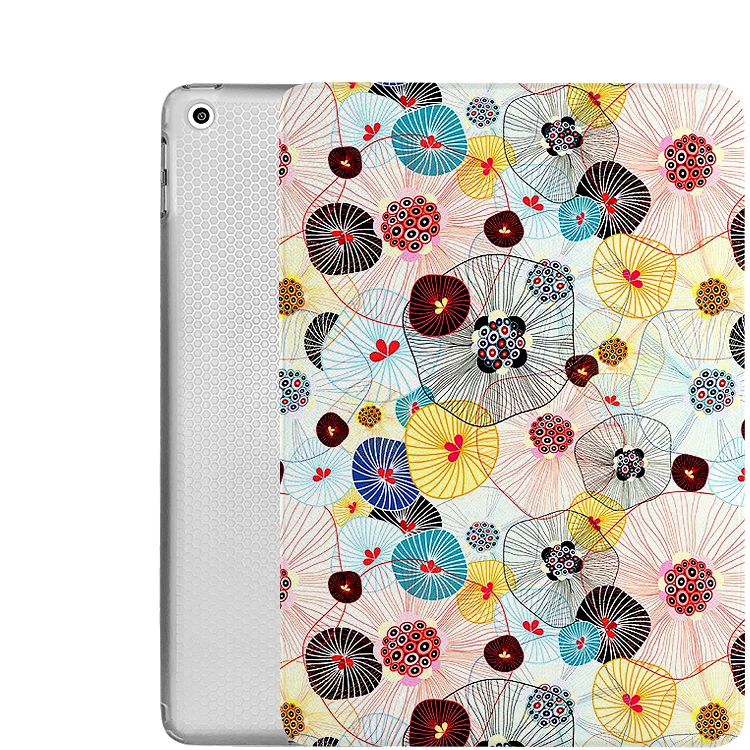 DuraSafe Cases for iPad Air 2nd Gen [ Air 2 2014 ] 9.7 Inch A1566 A1567 MH2V2B/A MH2W2B/A MGLW2B/A MGL12B/A MH0W2B/A Printed Adjustable Stand Case TPU Heat Dissipation Back - Yarn Flowers