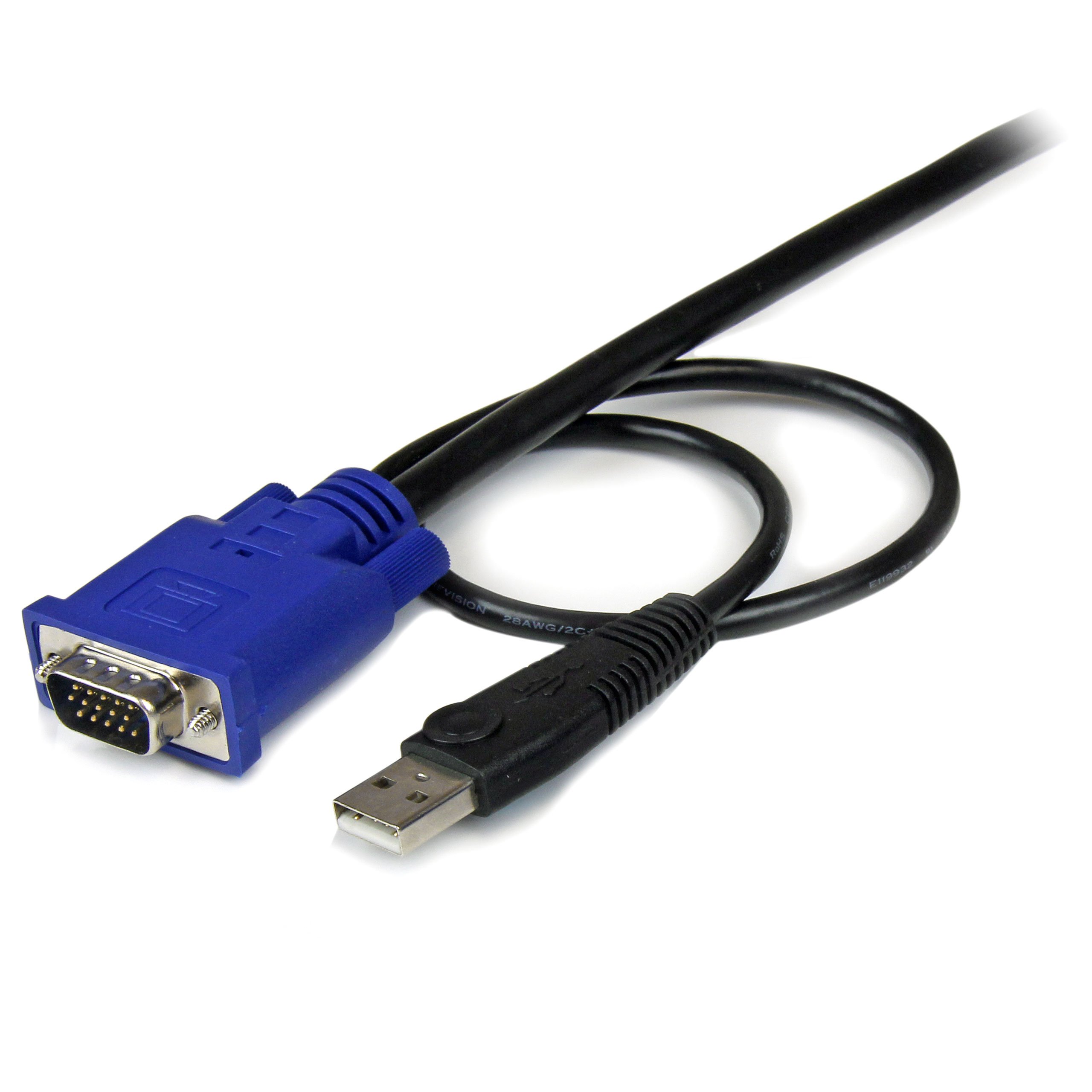 StarTech.com 10 ft Ultra Thin USB VGA 2-in-1 KVM Cable - VGA KVM Cable - USB KVM Cable - KVM Switch Cable (SVECONUS10)