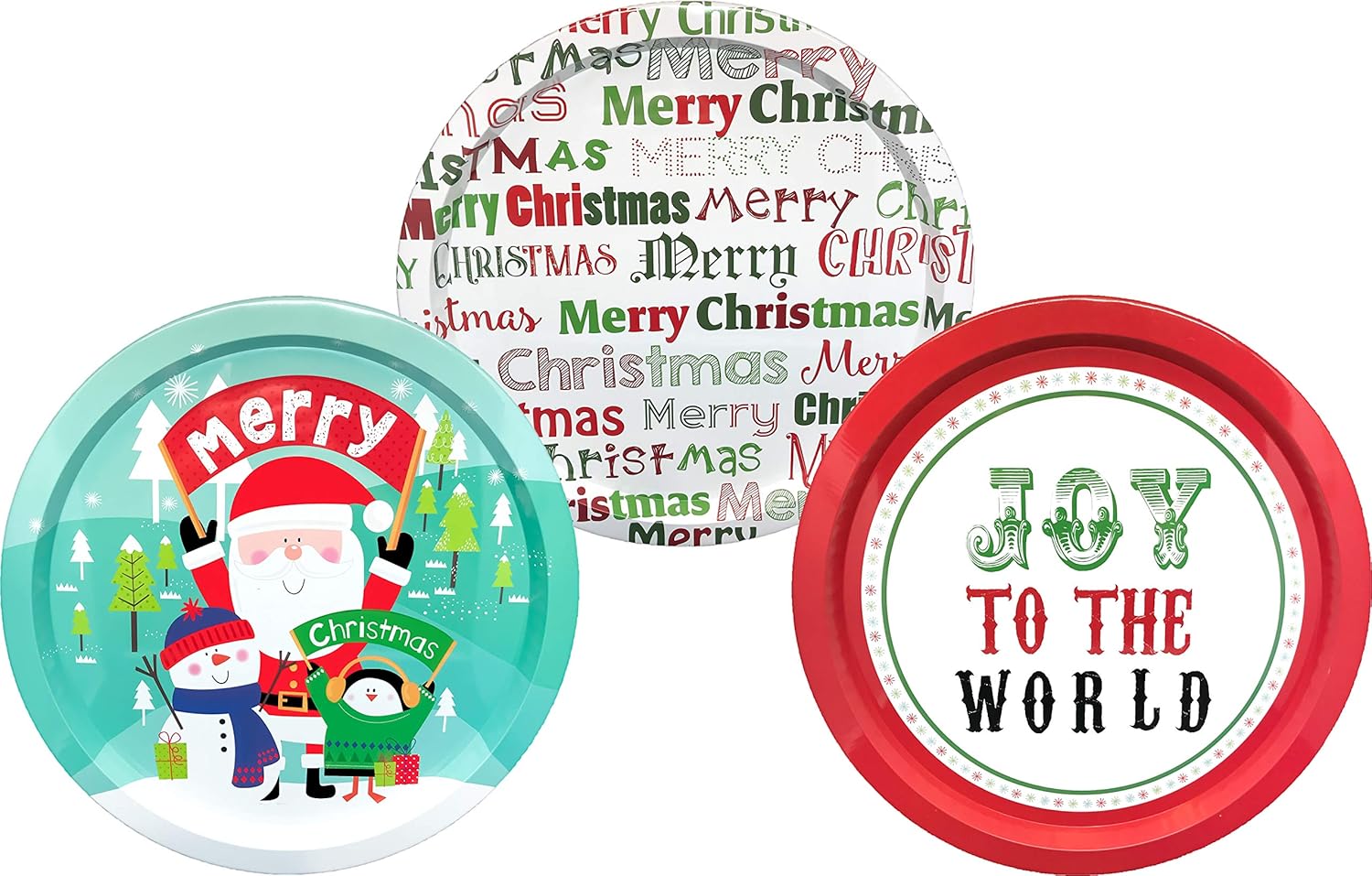 Amazon Com Alef Christmas Holiday 13 5 Decorative Tin Plates