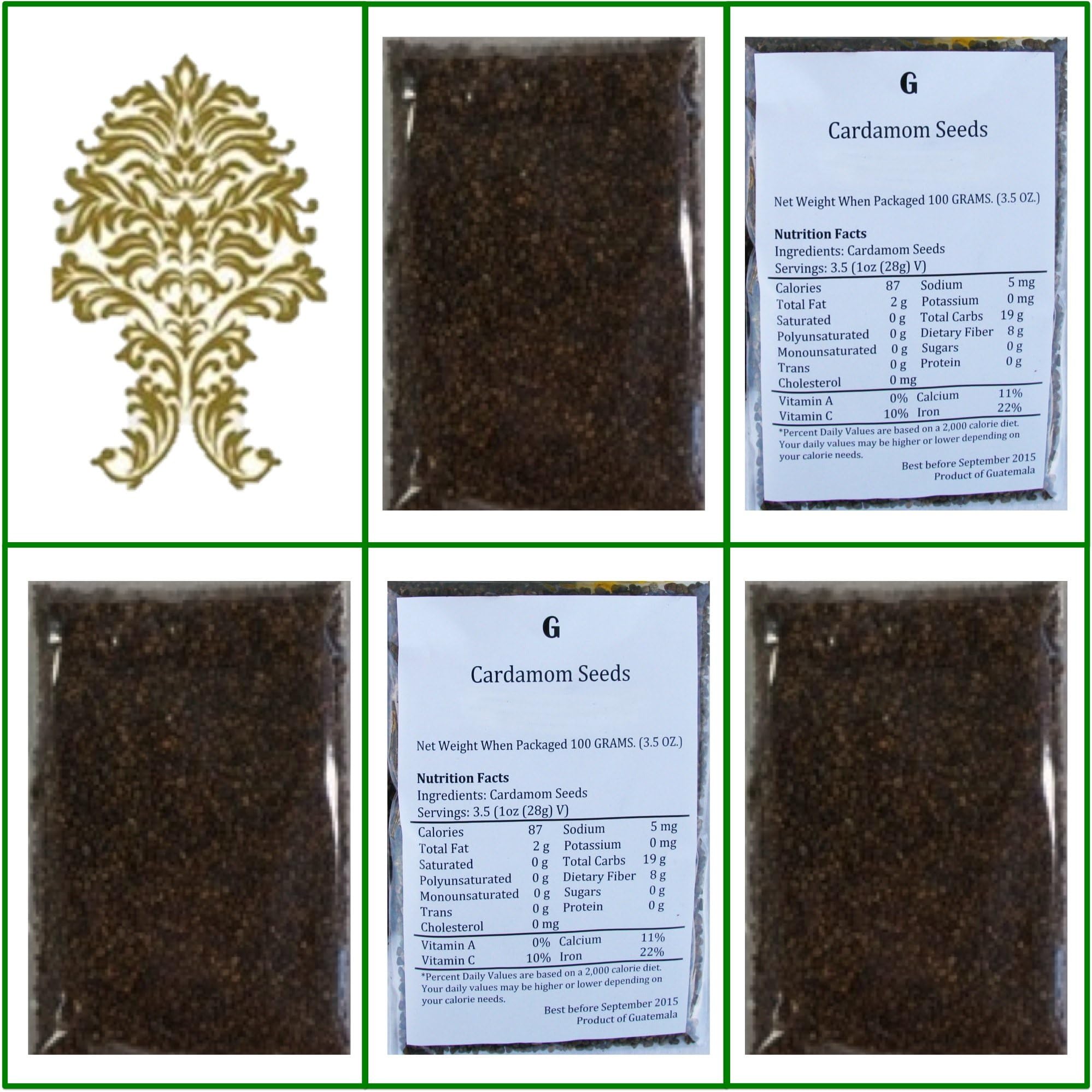 Decorticated Cardamom Seeds (elaichi, elachi, hal) - 17.6 Oz, 500g.