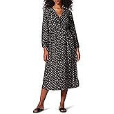 Amazon Essentials Women's Lightweight Georgette Long Sleeve V-Neck Midi Dress (Available in Plus Size)