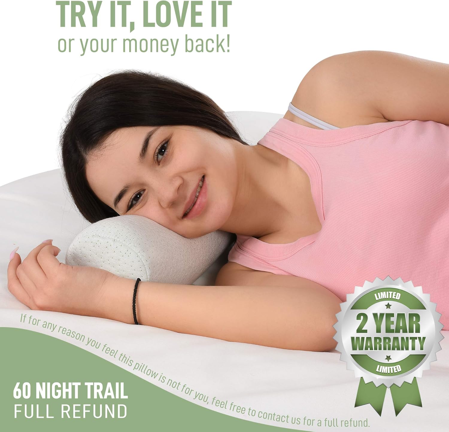Healthex Cervical Neck roll Pillow Cylinder Round Cushion Bolster Support for Sleeping Memory Foam and Bamboo Cover - Breathable, Hypoallergenic and Comfortable -Supports Effectively, Alleviates Pain: Home & Kitchen