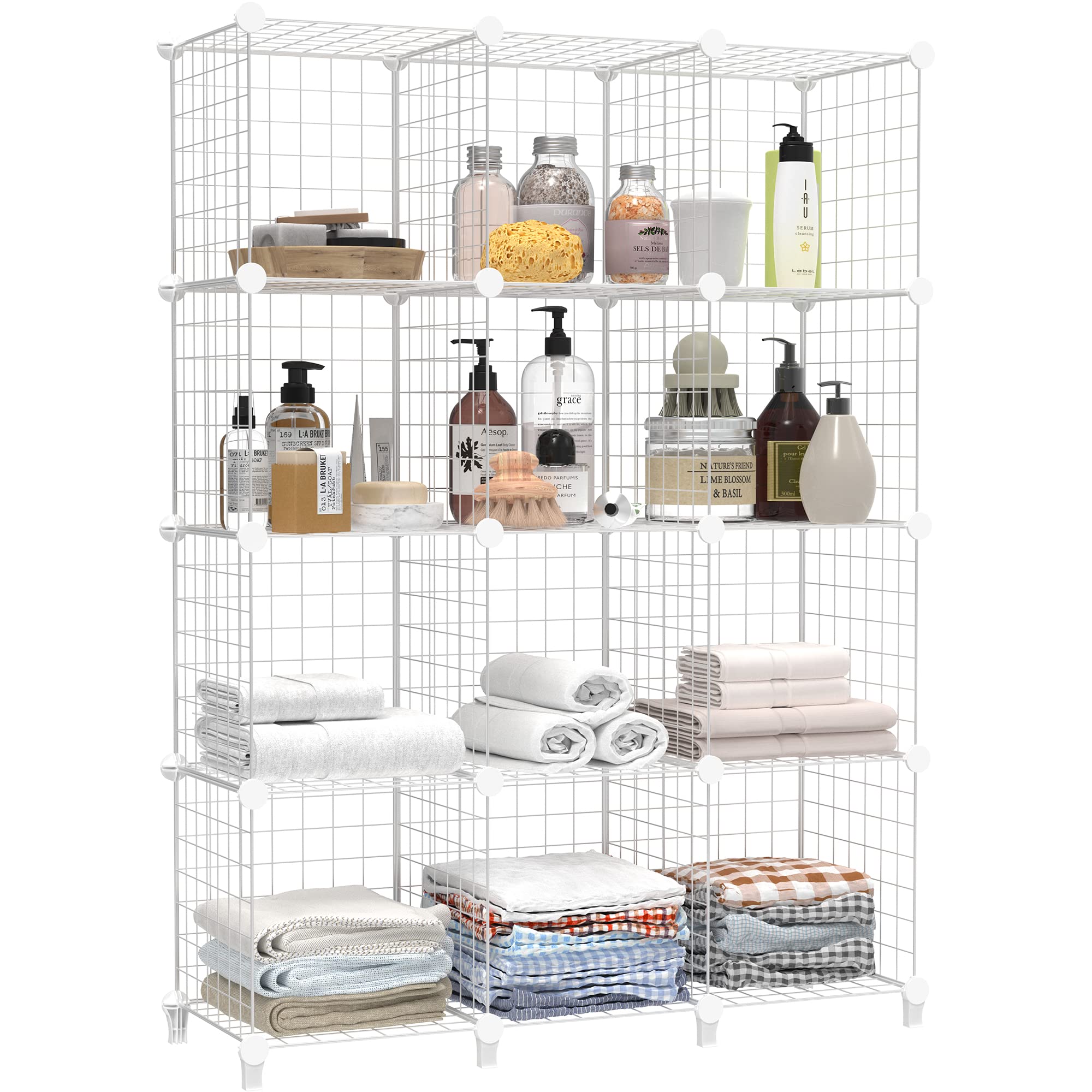 Photo 1 of HOMIDEC Closet Organizers and Storage, 12 Storage Cubes, Wire Cube Storage DIY Room Storage Shelf for Garment Racks, Closet, Wardrobe